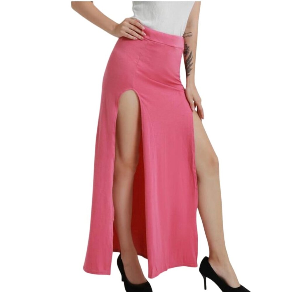 Rag & Bone Womens Pink Maxi Skirt With Side Slits Size XXS - Picture 12 of 12
